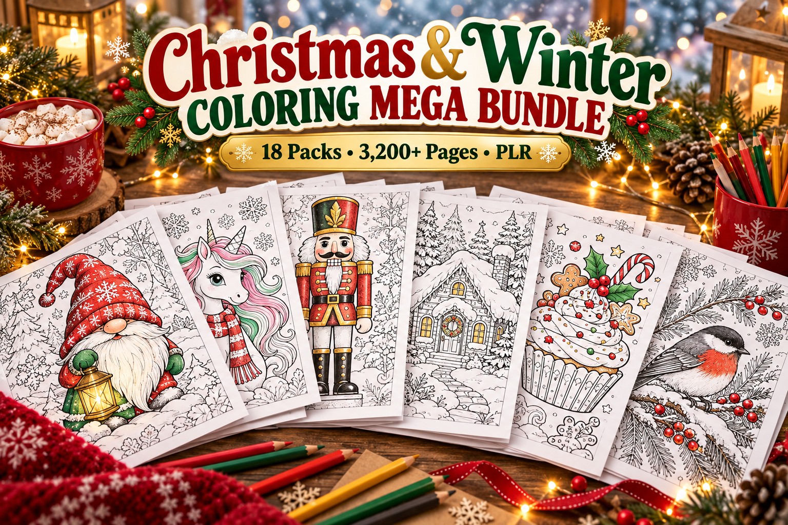 Christmas & Winter Coloring Mega Bundle
