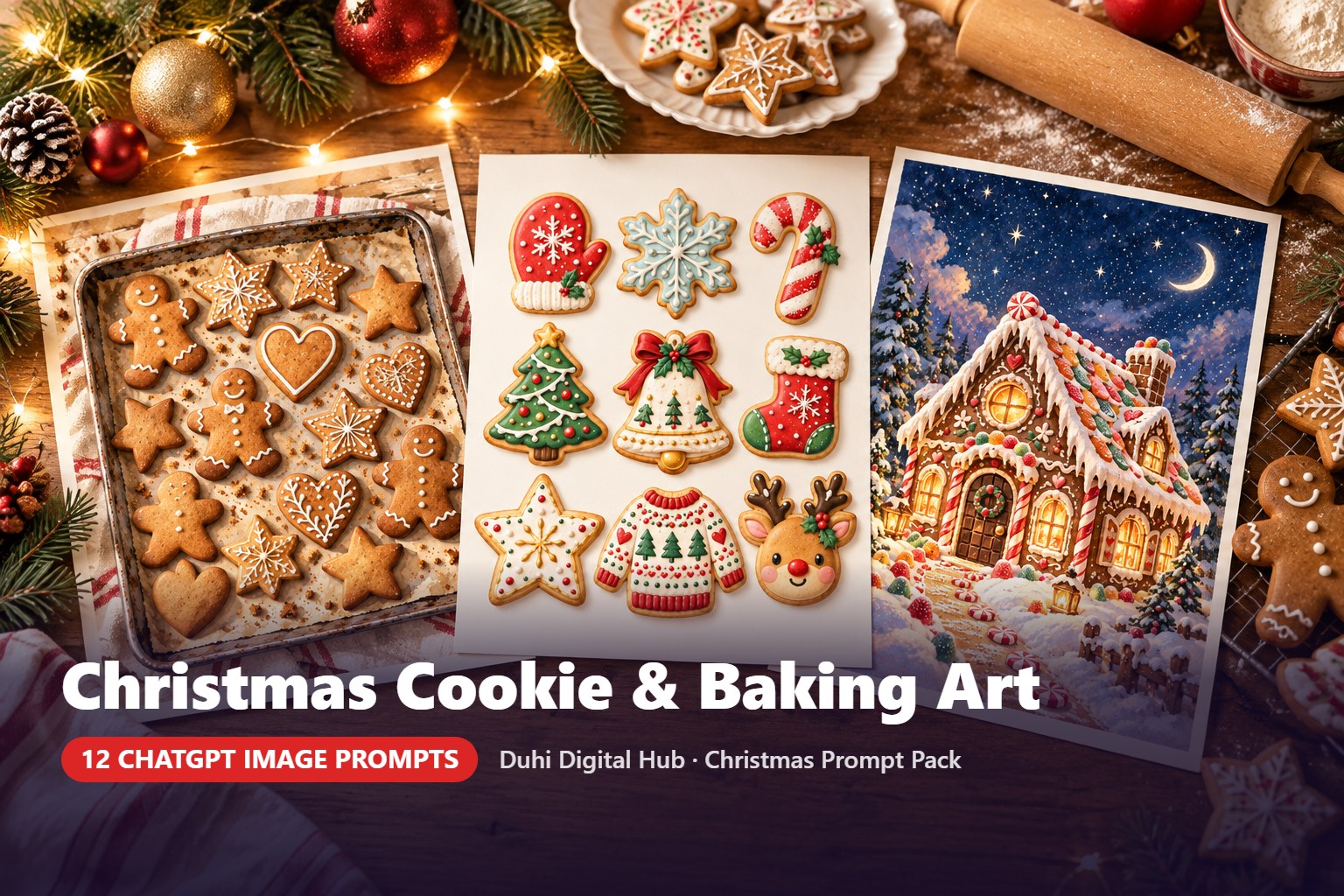 Christmas Cookie & Baking Illustration Prompts