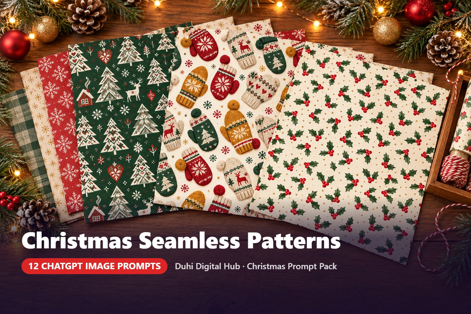 Christmas Seamless Pattern Prompts