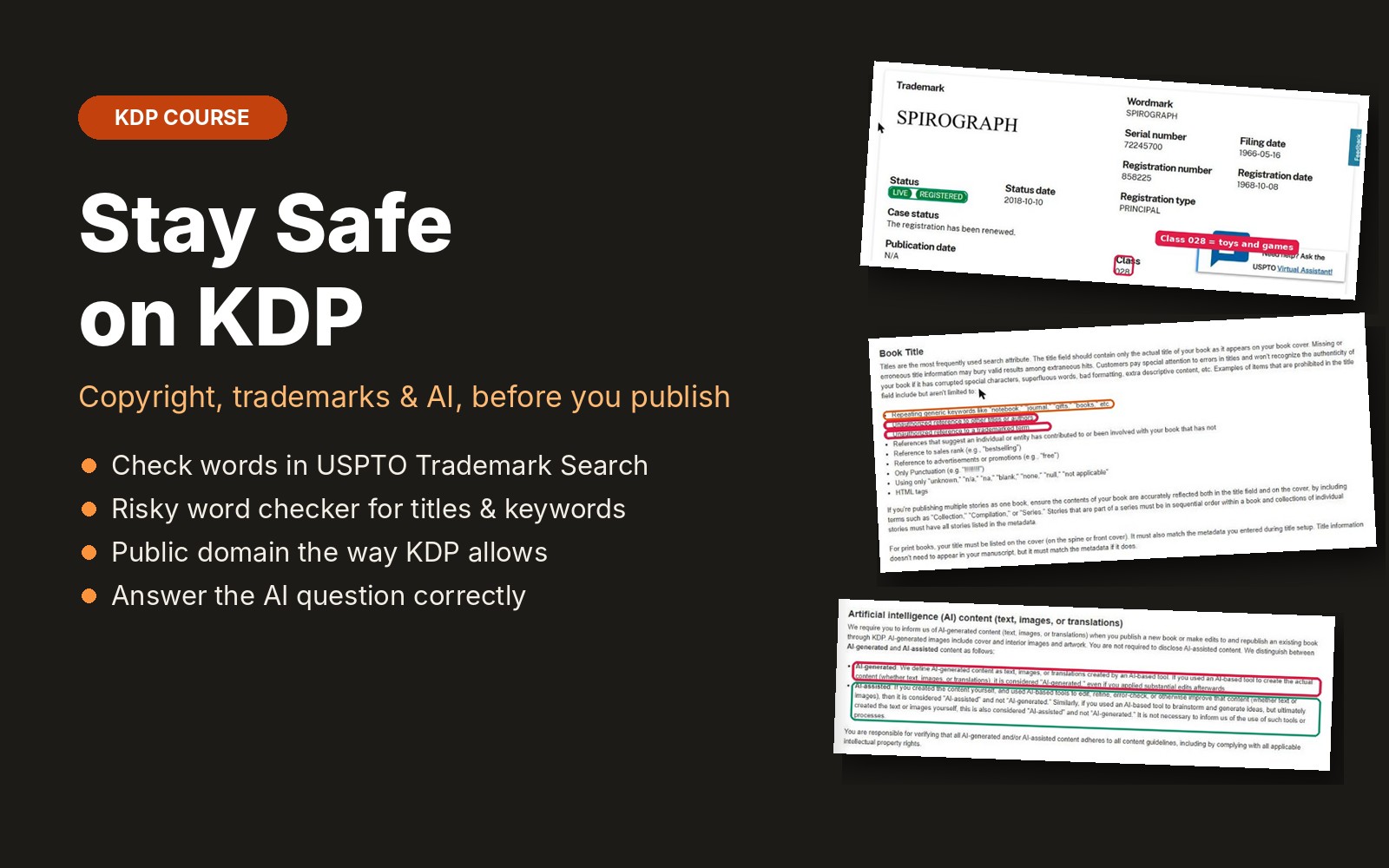 Stay Safe on KDP: Copyright, Trademarks & AI