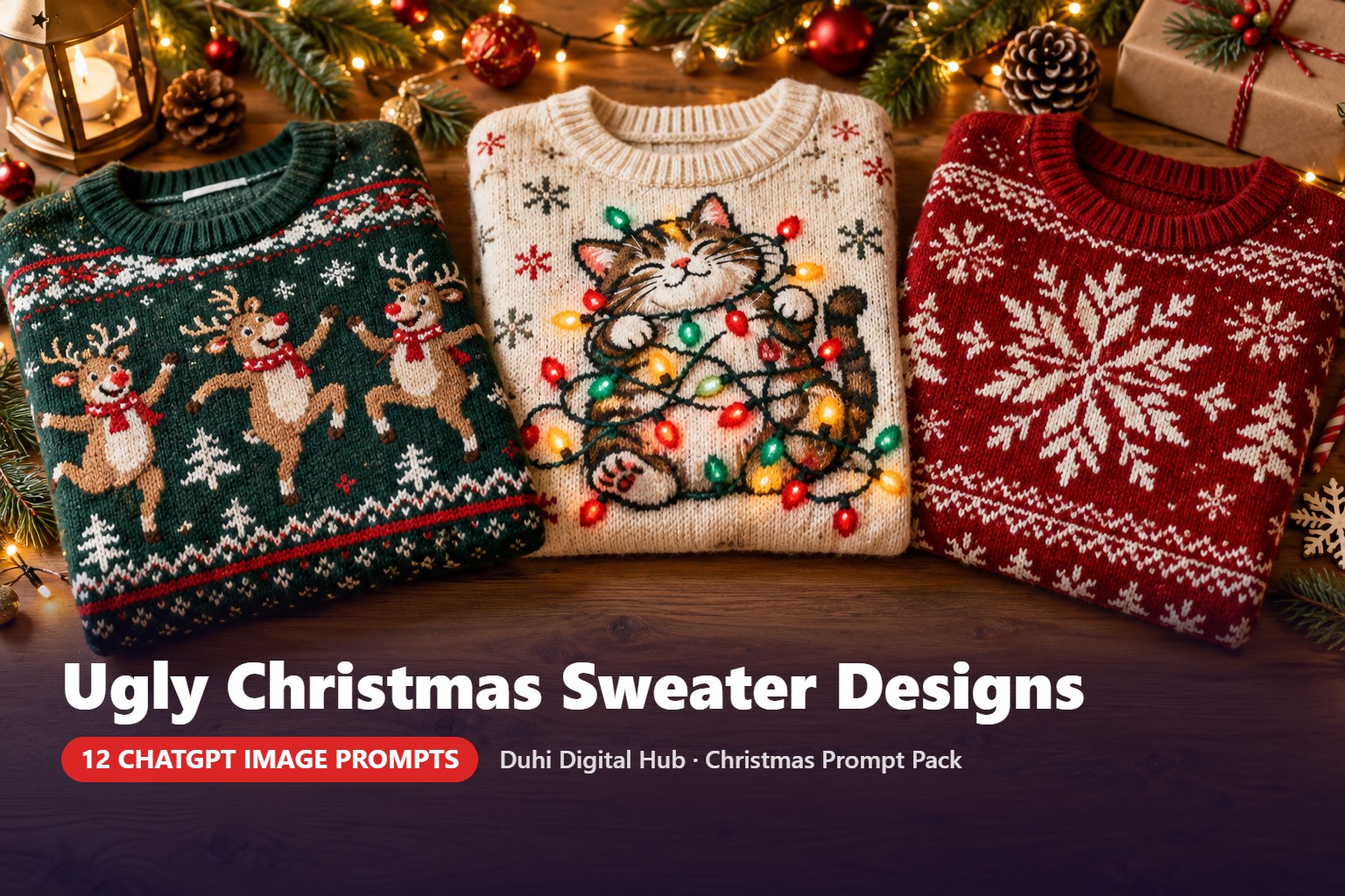 Ugly Christmas Sweater Design Prompts